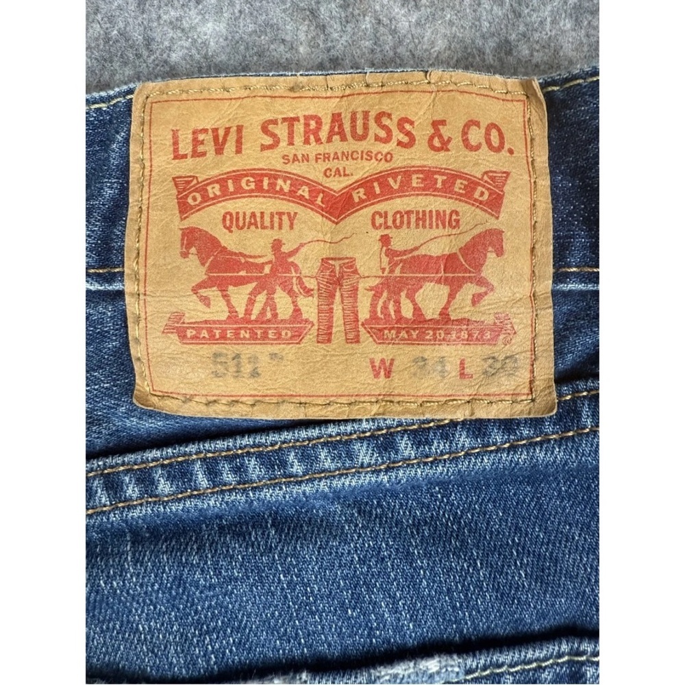 Levi's‎ 511 Jeans Men's W34 x L30 Blue Denim Cotton Straight Distressed 5-Pocket - Picture 3 of 4